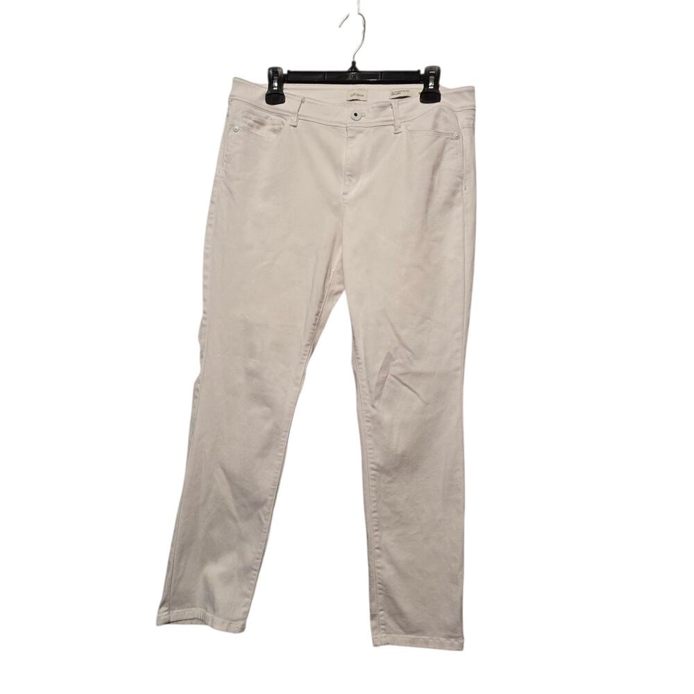 J Jill Slim Ankle Crop Jeans Womens Sz 10 White Denim Stretch Waist Comfortable‎
